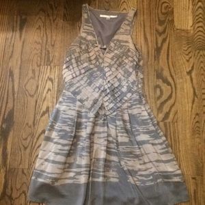 Walter pleated tie dye print silk dress